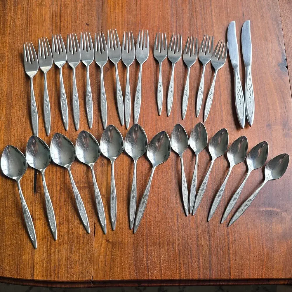 Vintage Oneida Royal Harvest Flatware WM Rogers Premier Stainless 29 Pcs MCM